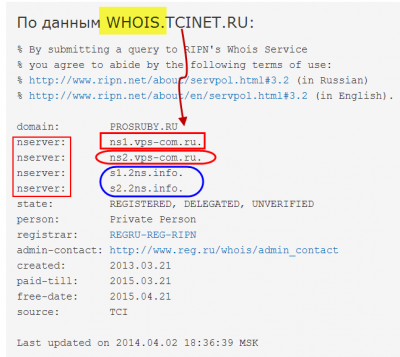 Первичный и вторичные DNS