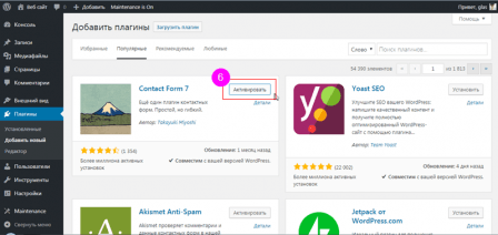 активировать плагин