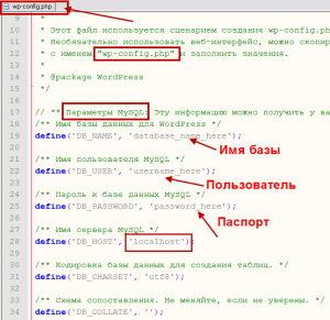 файла wp-config.php