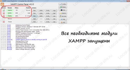 XAMPP запущен