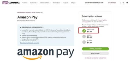 дополнить методы оплаты WooCommerce -Amazon Pay Gateway